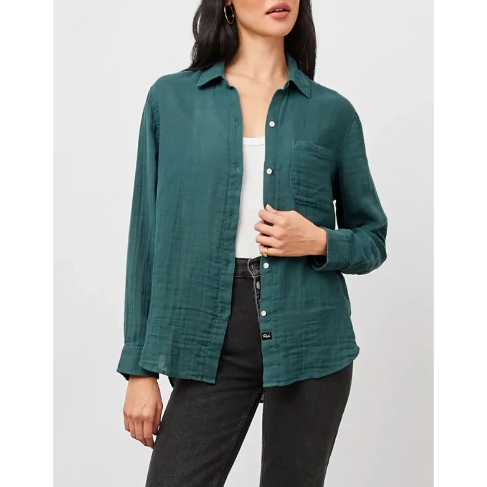 Rails Ellis Gauze 100% Cotton Button Up -Aspen grove Medium
